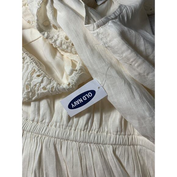 Womens Old Navy Maxi Dress Medium NWT Cream Beach Sundress - Picture 5 of 5